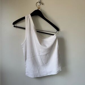 Pilcro Size L Off-White Asymmetrical Tank Top